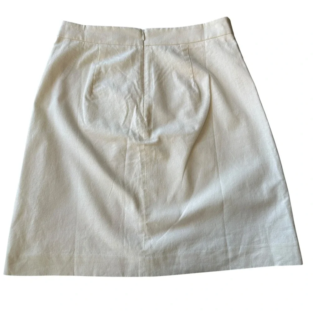 J.Crew Factory Linen Blend Cream A-Line Coastal Preppy Nautical Skirt Size 2 NEW